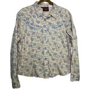 Roper Womens Western Pearl Snap Button Up Floral Rodeo Shirt Ranchcore Cowgirl